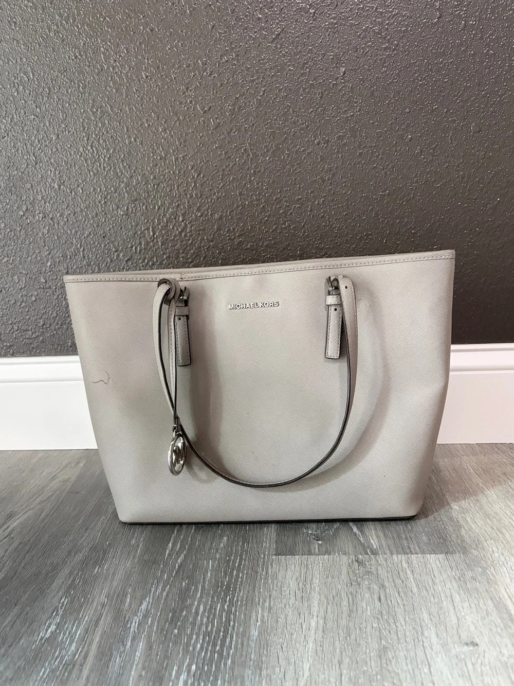Michael Kors Gray Saffiano Leather Tote